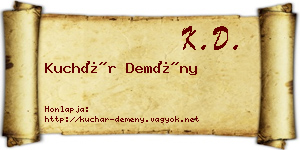 Kuchár Demény névjegykártya